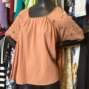 Easel Gauze Relaxed Oversized Fit Top Size SMall